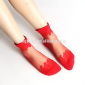 Lady attraktive Low Cut Großhandel Spitze Kristall Mode transparente Socken